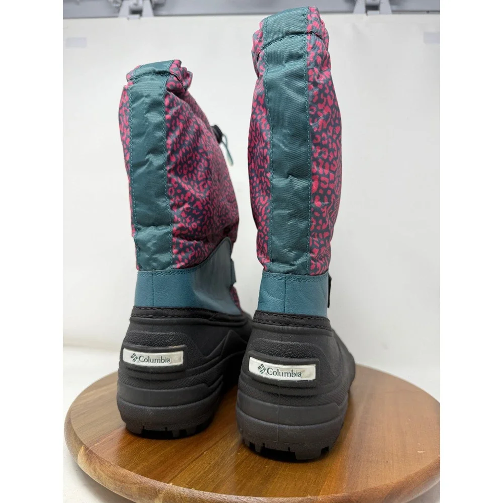 Columbia Youth Waterproof 400g Insulated Snow Winter Boots‎ Pink Leopard Size 6